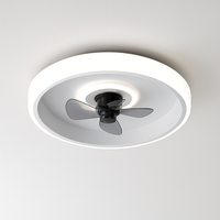 Silent ceiling fan with invisible blades and integrated lighting