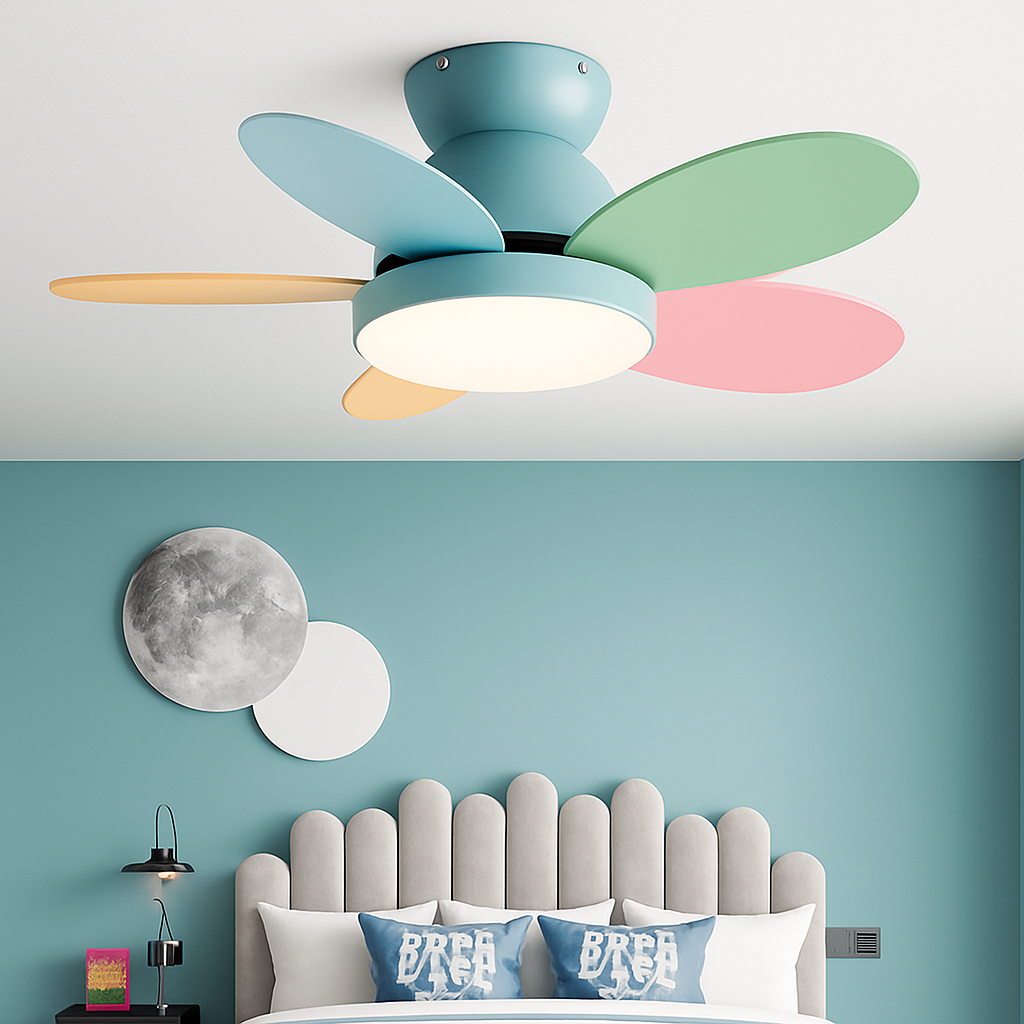 Modern ceiling fans with light control for indoor use