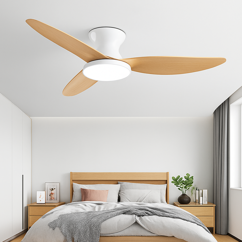 Modern ceiling fans with continuous motor and remote control