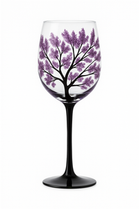 Verre à vin arbre quatre saisons peint main