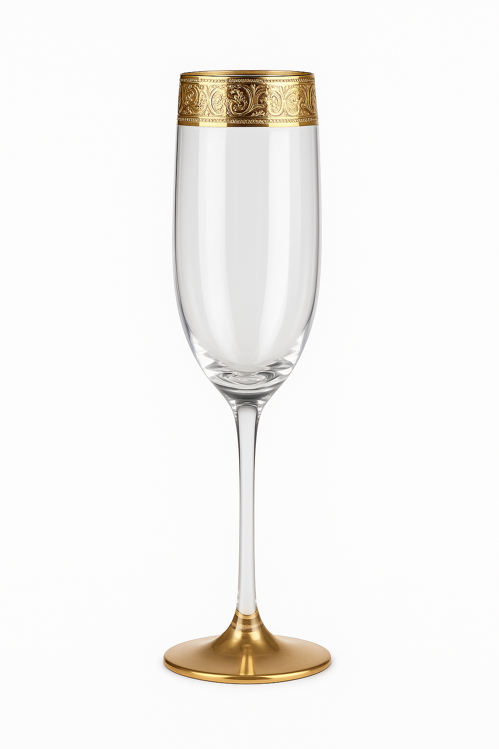 Verre à vin cristal style europeen bord argent - vue 2 sur 2