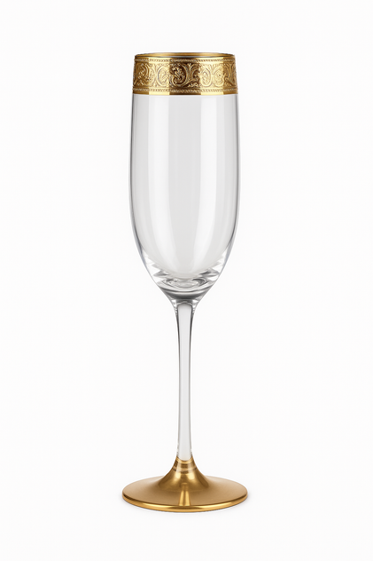 Verre à vin cristal style europeen bord argent