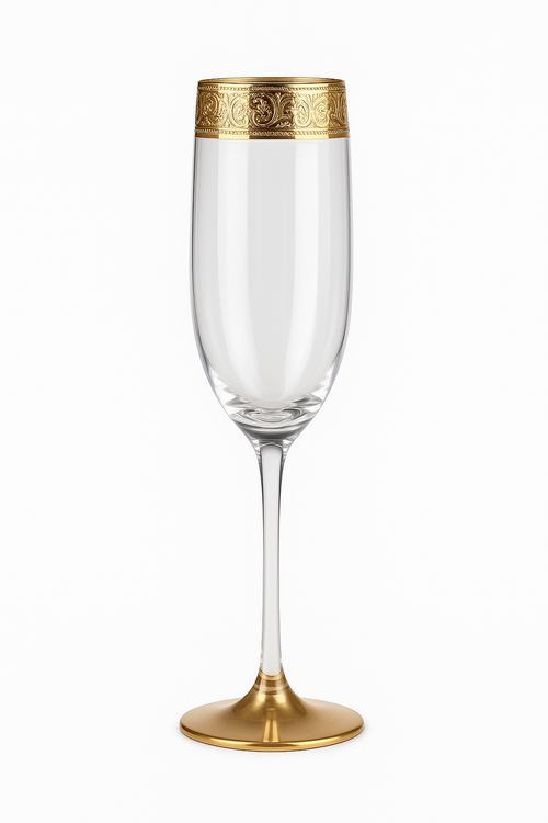 Verre à vin cristal style europeen bord argent