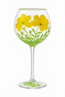 verre à vin haut motifs floraux lot trois