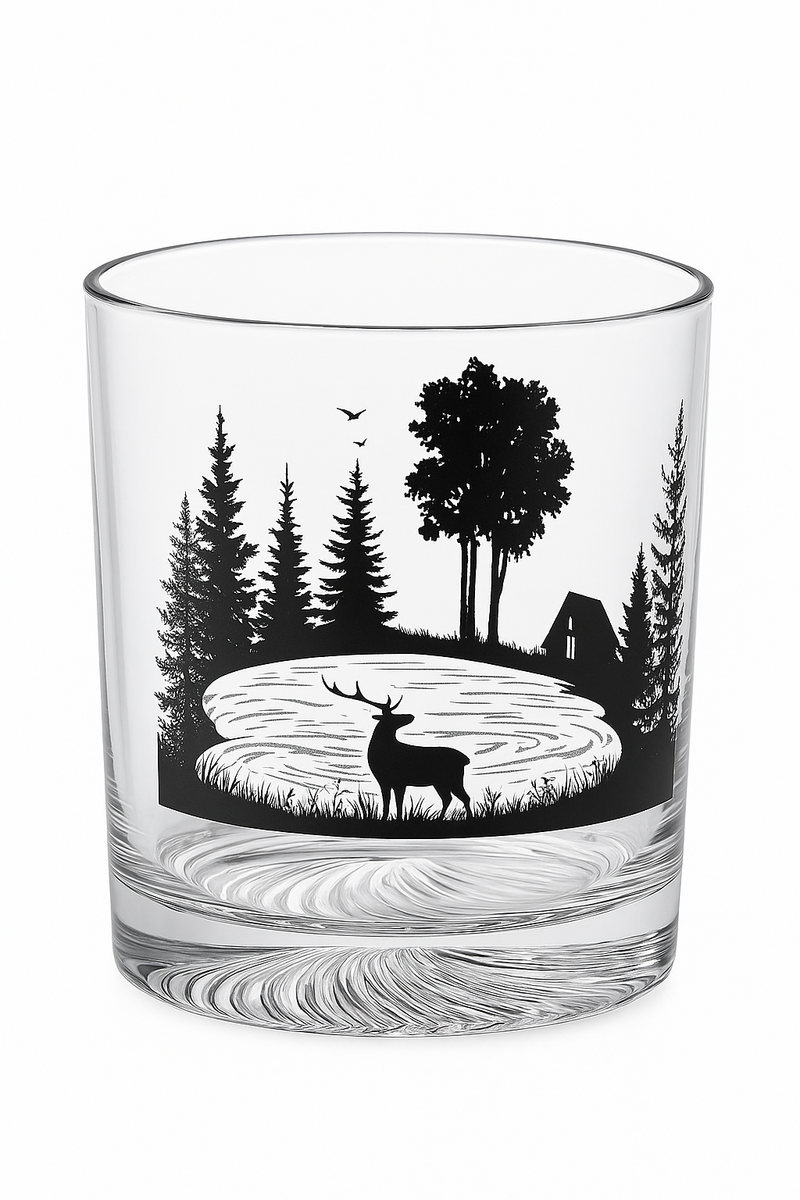 Verre à vin montagne enneigée fond épais 300ml