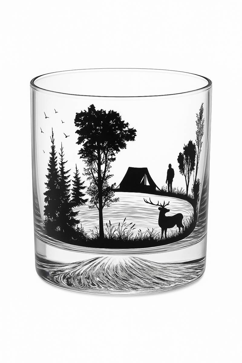 Verre à vin montagne enneigée relief rocher 300ml