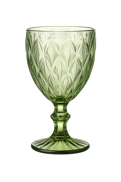 Verre a vin relief style europeen epais retro