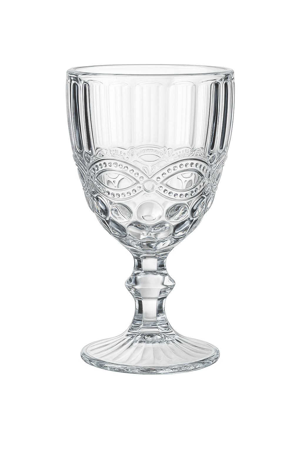 Verre a vin relief style retro verre epais - vue 2 sur 2