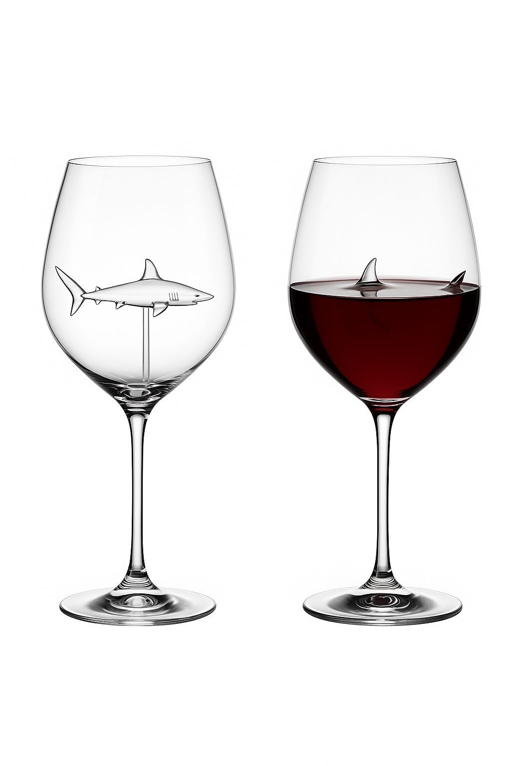 verre à vin requin talon design original fête