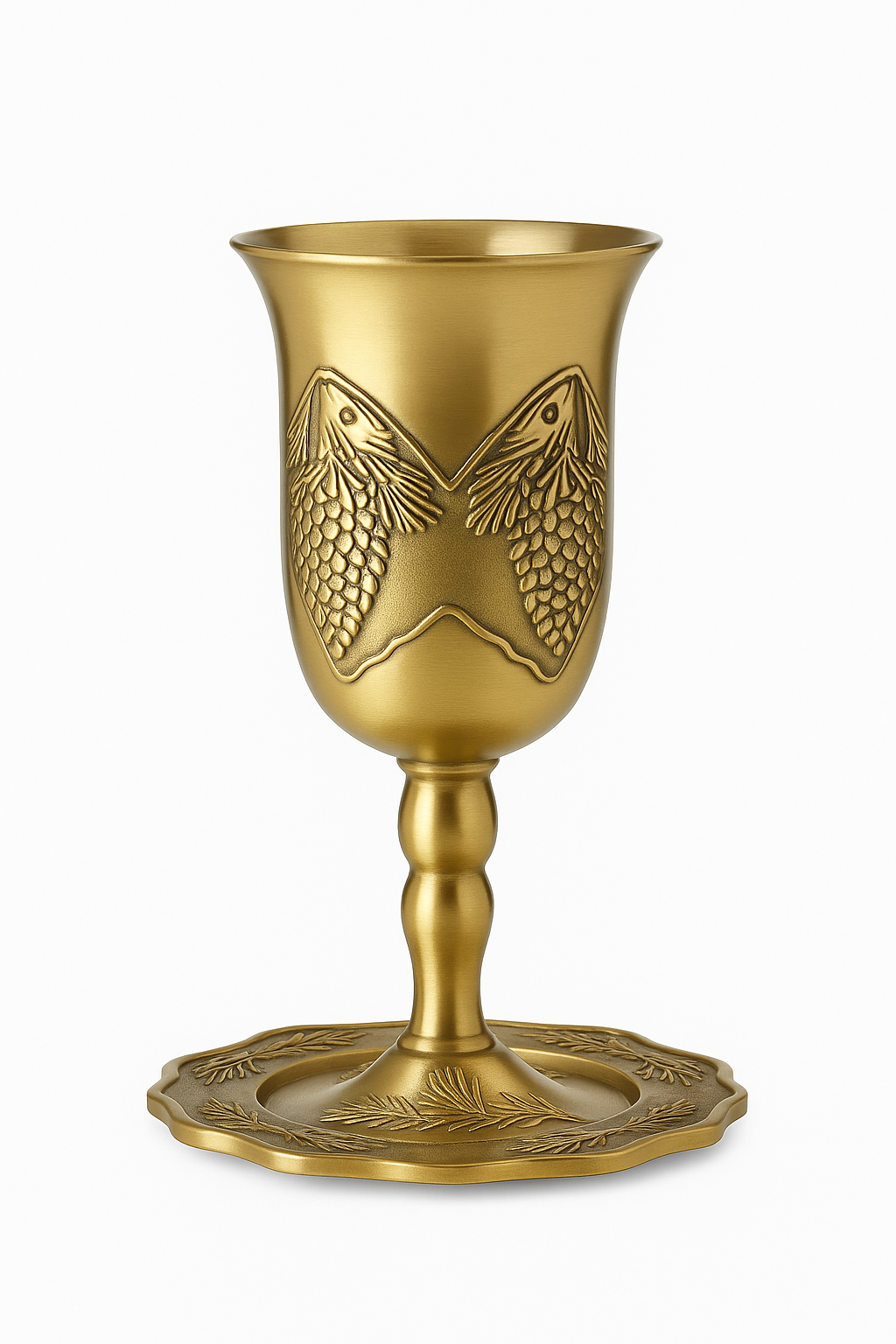 Verre a vin retro europeen en alliage bronze - vue 2 sur 2
