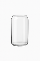 Verre canette borosilicate avec couvercle bambou et paille