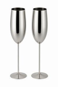 Verre champagne acier inoxydable texture coupe cocktail fete