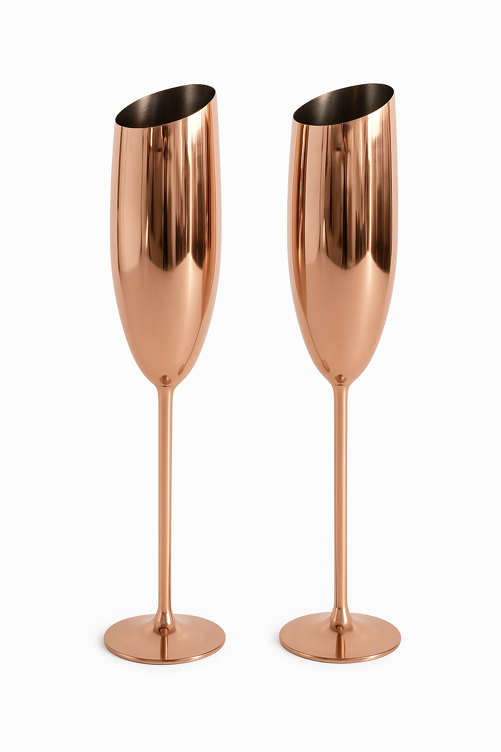 Verre champagne acier inoxydable texturé style bar festif