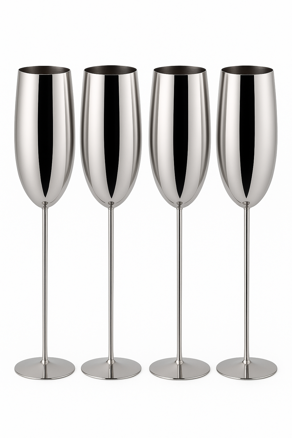 Verre champagne acier inoxydable texture style gobelet bar - vue 2 sur 2