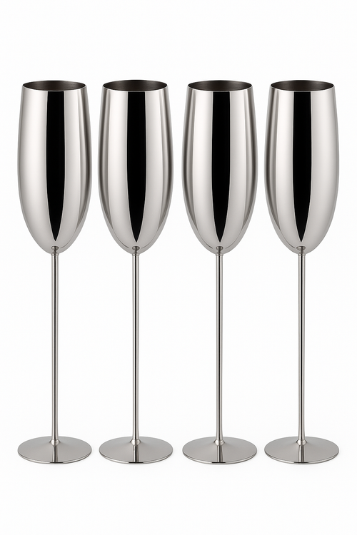 Verre champagne acier inoxydable texture style gobelet bar