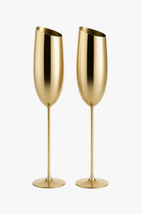Verre champagne inox texturé coupe élégante bar fête