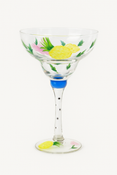 Verre cocktail creatif flamant motif rayures main