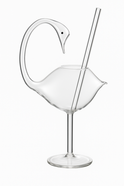 Verre cocktail créatif motifs animaux porc épic cygne