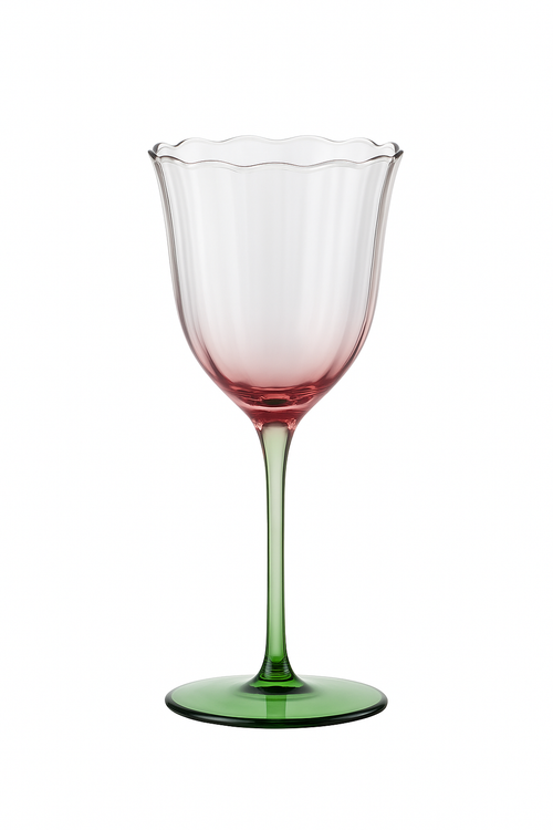Verre cristal retro motif floral rayures style cocktail