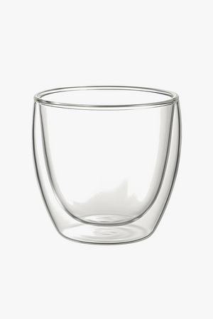Striped double wall insulated glass for coffee and whisky