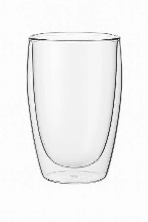 Verre double paroi strié isolant pour boissons chaudes
