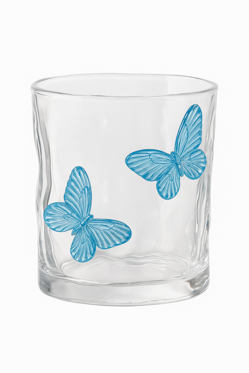 Verre irrégulier avec papillon 3d décoratif table