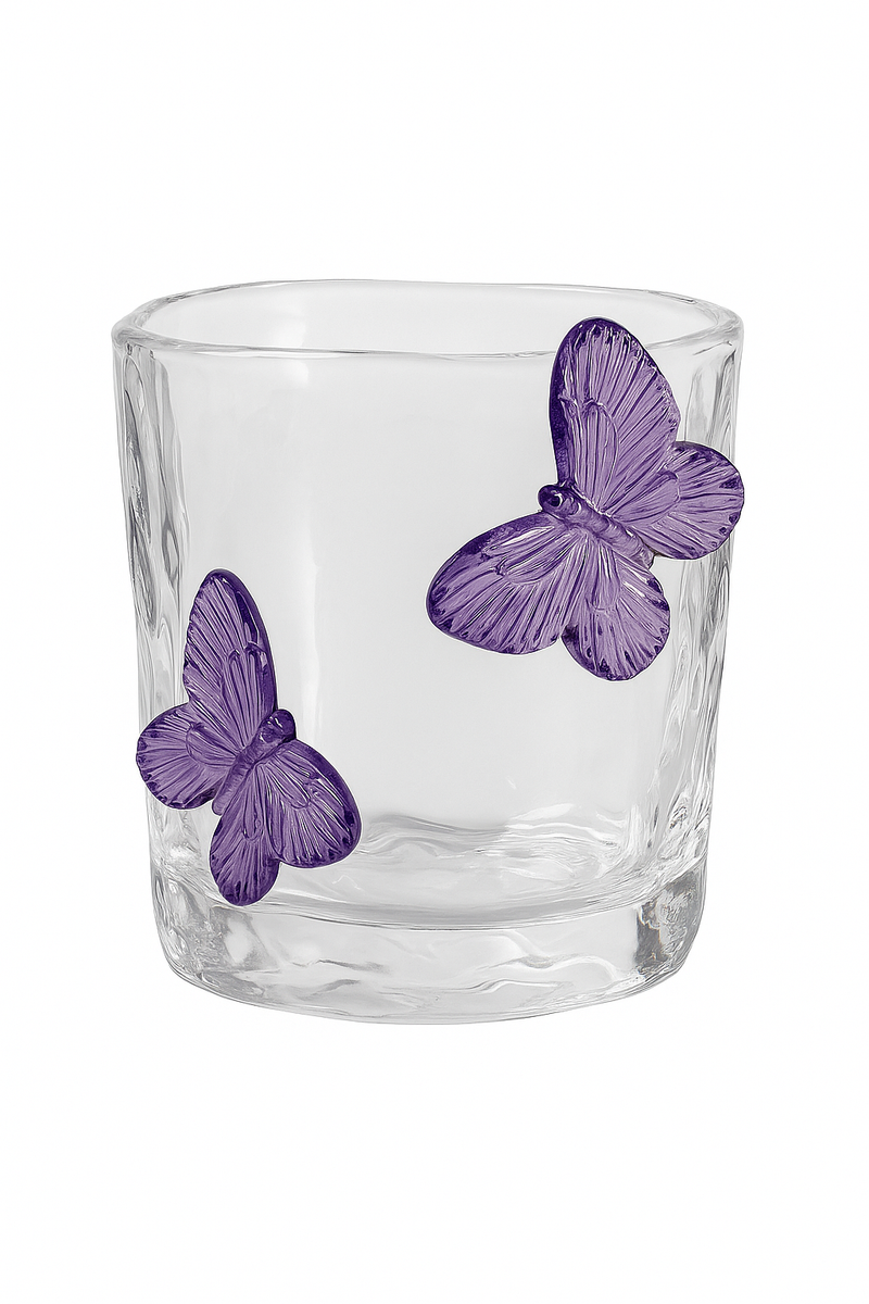 Verre irrégulier papillon 3d décoratif pour boissons maison