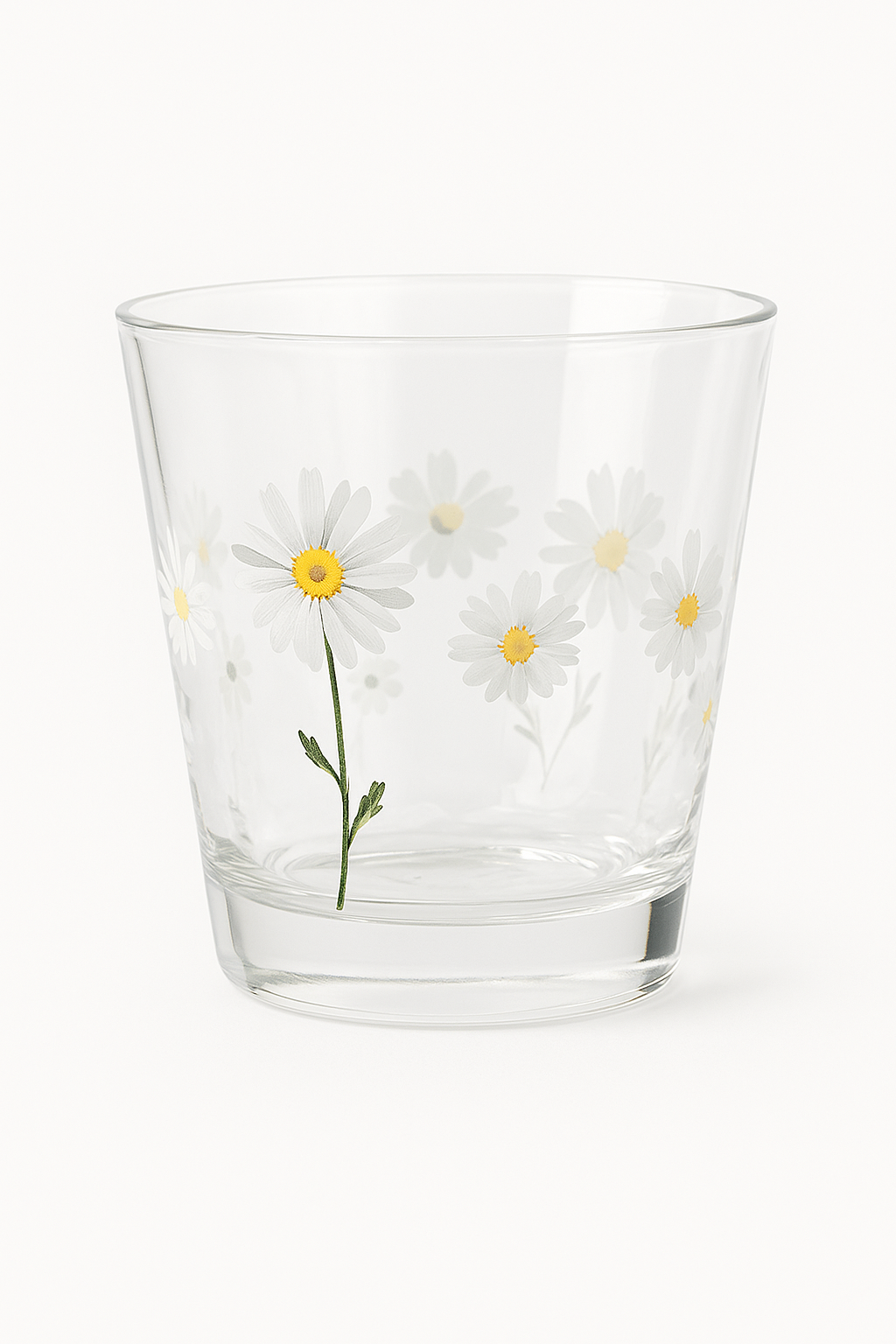 verre martelé motif marguerite pour boissons résistant chaleur - vue 2 sur 2