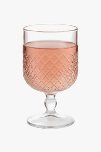 Minimalist vintage stemmed wine glass
