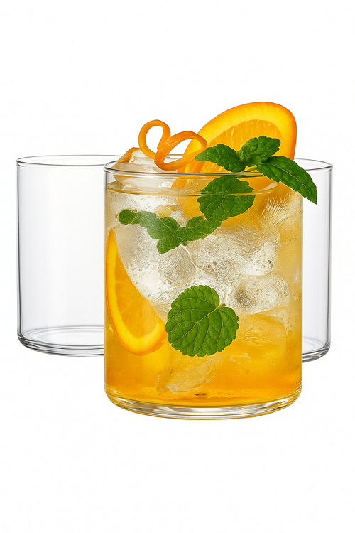 Verre transparent forme allongee style moderne pour boissons