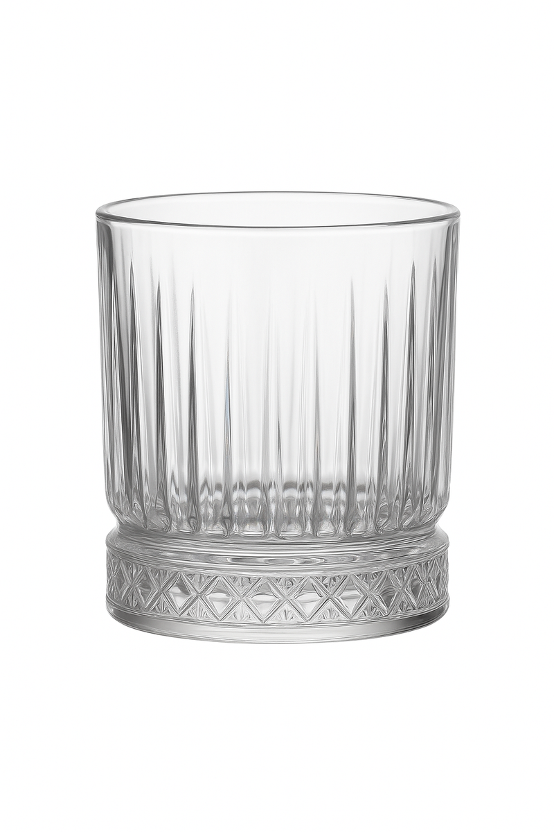 Verre transparent rainuré style bar vin bière