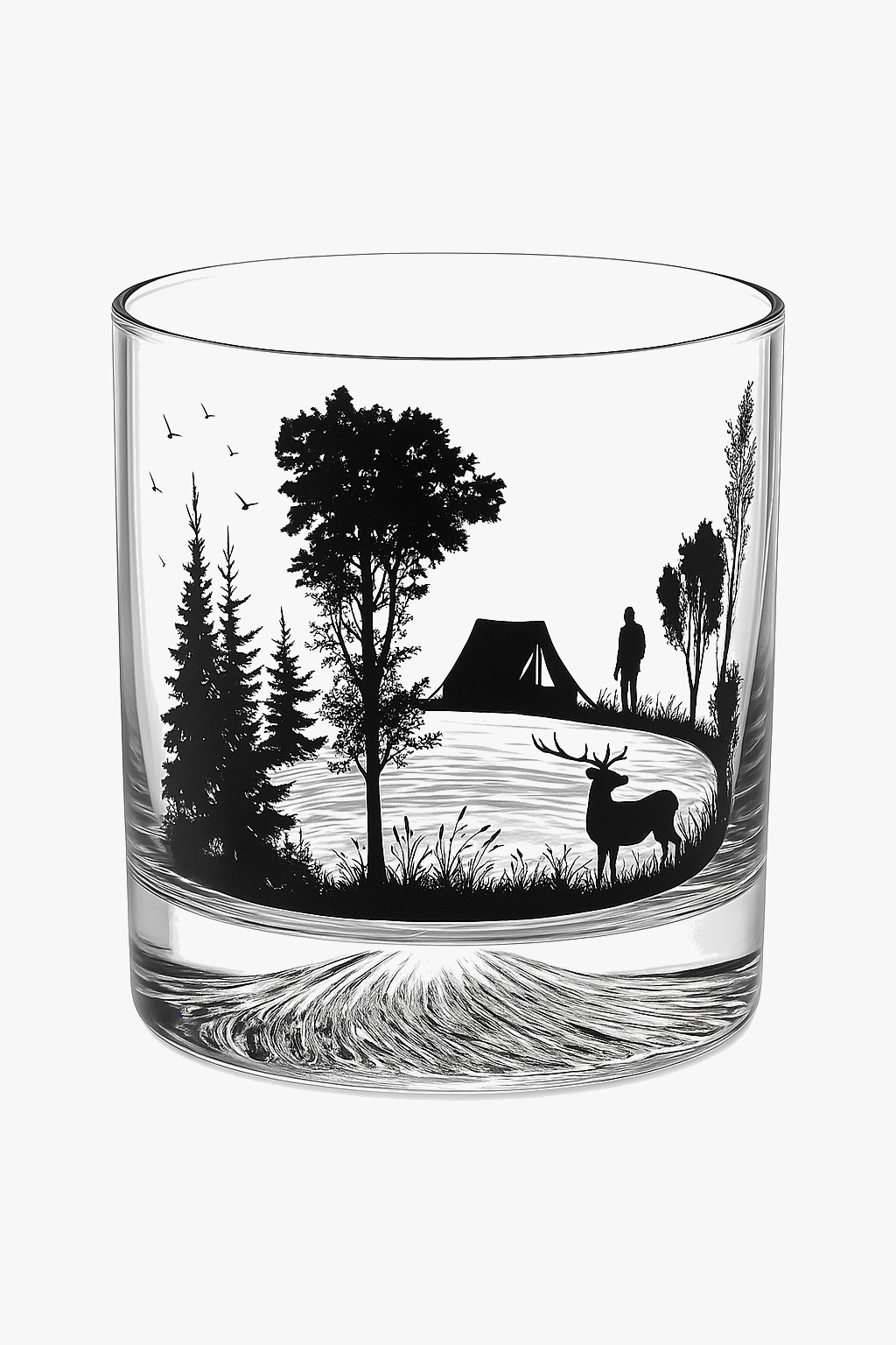 Snowy mountain relief wine glass 300ml