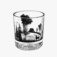 Verre à vin montagne enneigée relief rocher 300ml