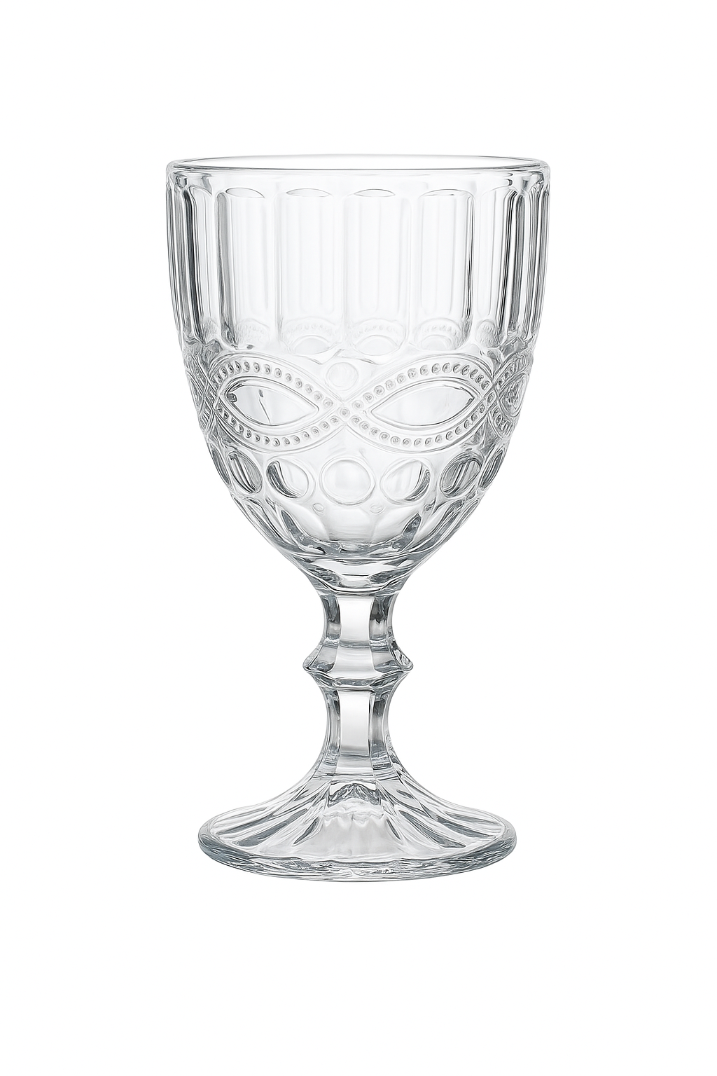 Verre vin relief retro epais style europeen - vue 2 sur 2