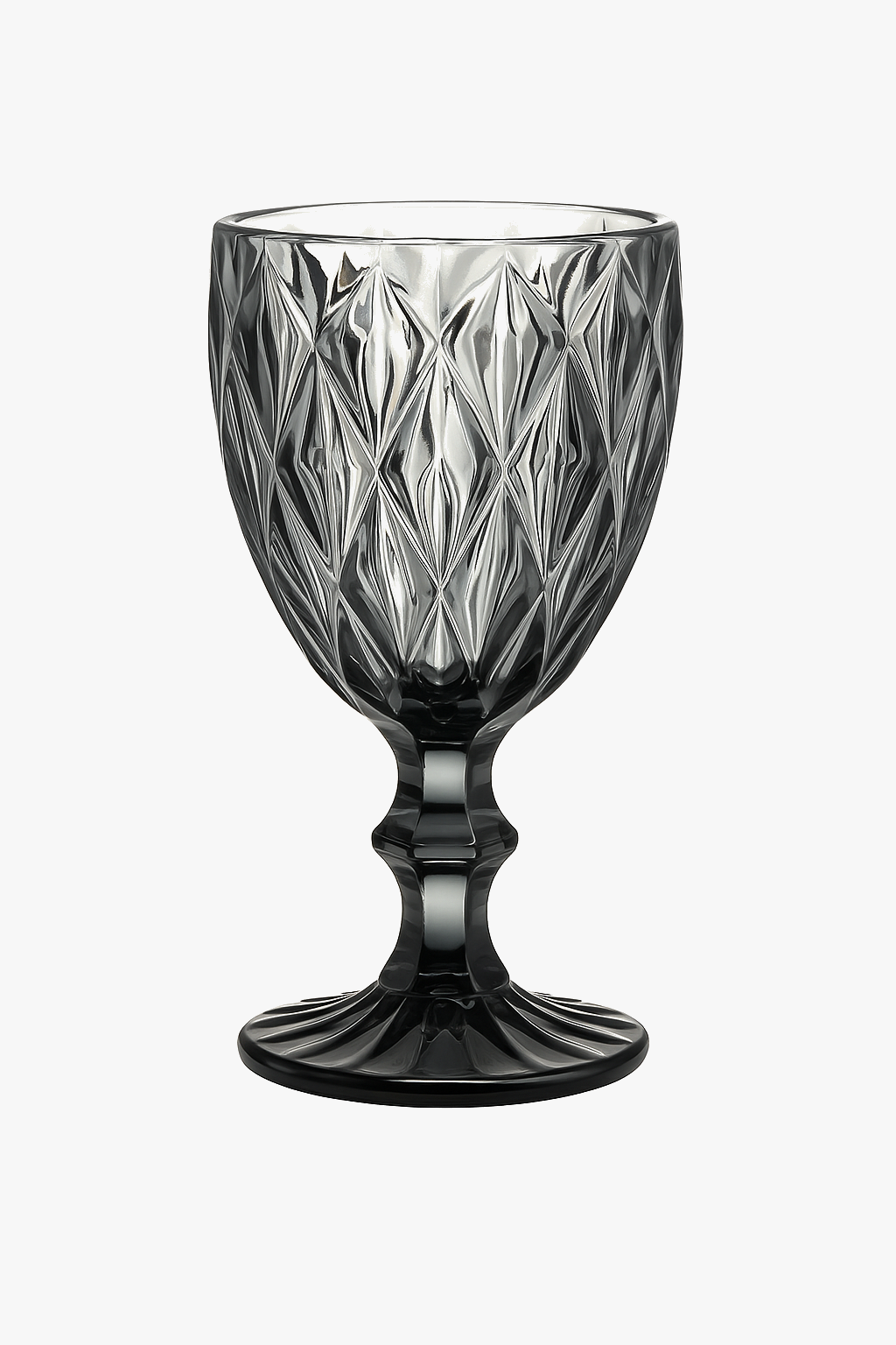 Large vintage-style embossed wine glass, thick glass
