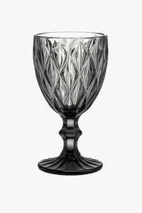Large vintage-style embossed wine glass, thick glass
