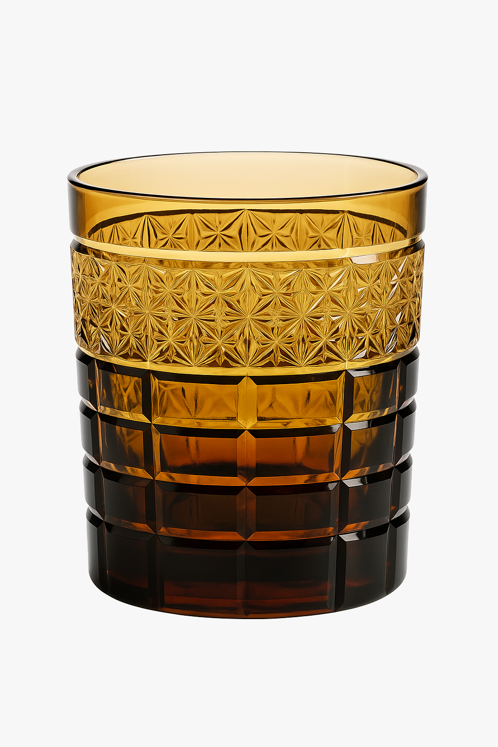 verre whisky japonais edo kiriko gravé motif géométrique