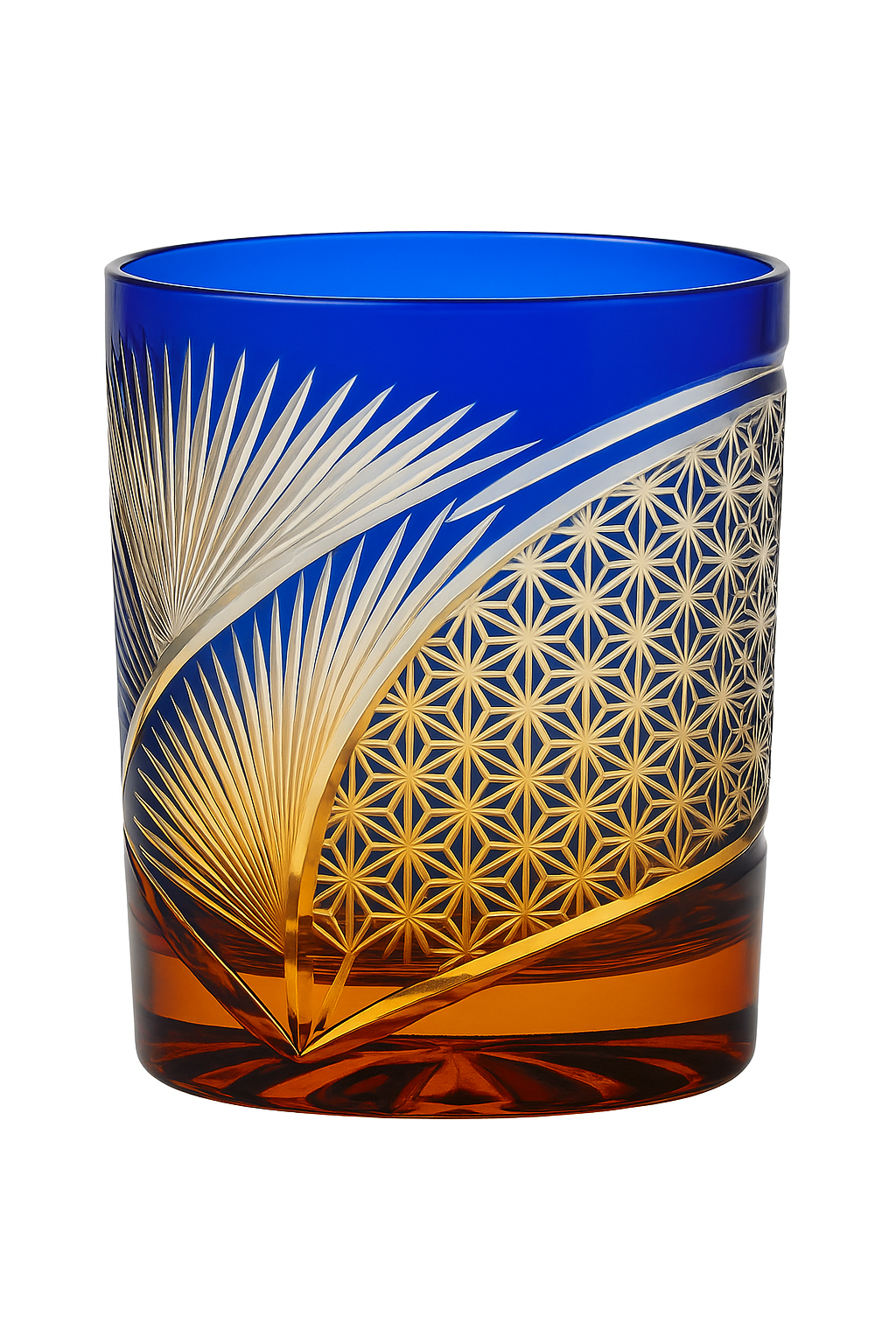 Verre whisky style edo kiriko motifs gravés artisanaux - vue 2 sur 2