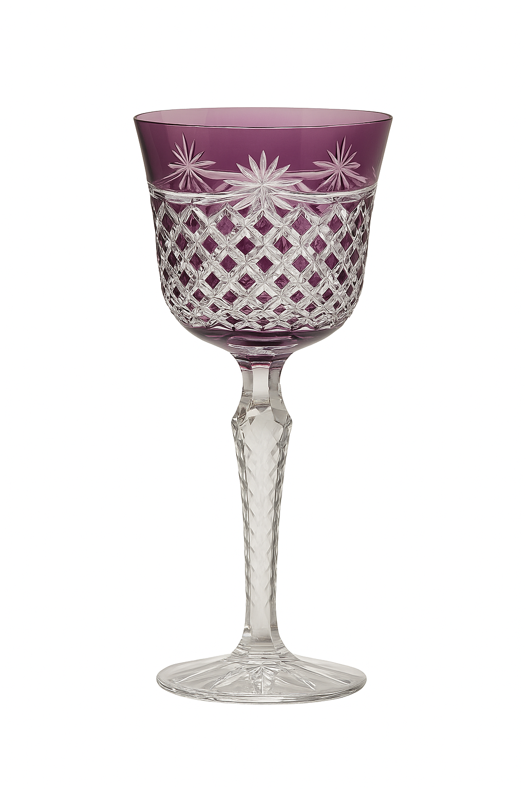 Verres à vin cristal style antique gravé main