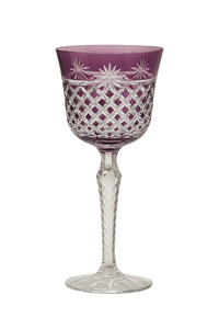 Verres à vin cristal style antique gravé main