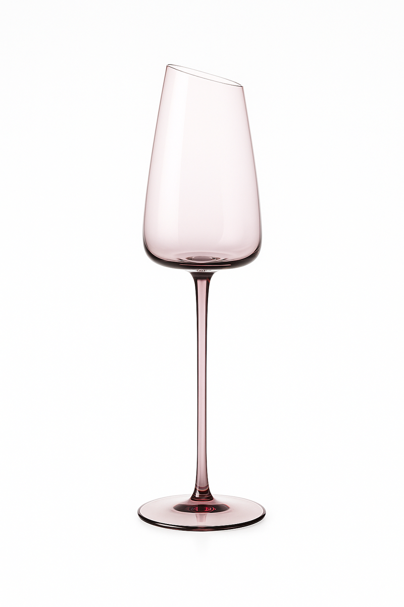 Verres à vin design flamant bord incliné cristal