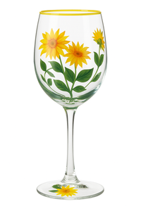 Verres à vin hauts motifs floraux dessinés main