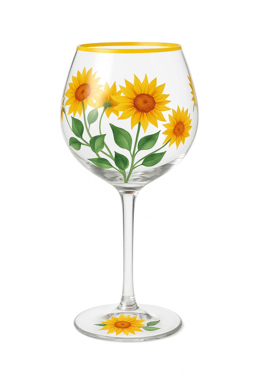 Verres à vin hauts motifs floraux dessinés main - vue 2 sur 2