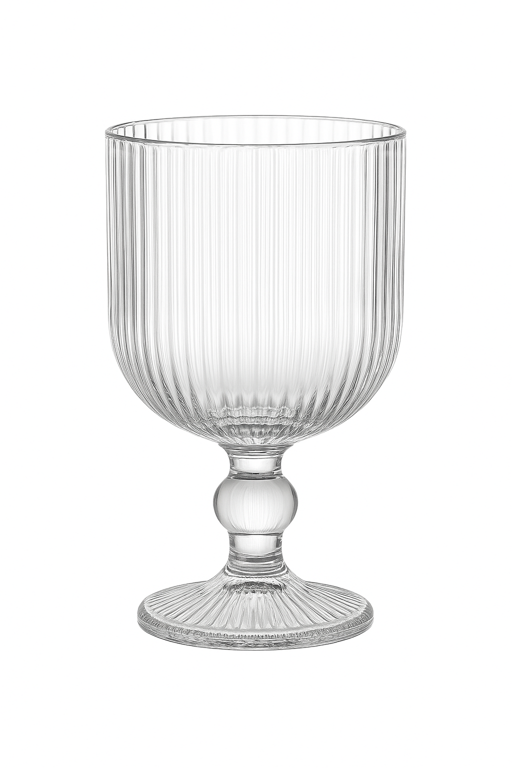 Verres a vin rayes tige courte large ouverture - vue 2 sur 2