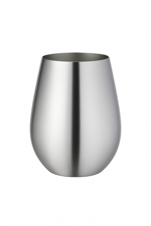 Verres a vin ronds acier inoxydable style bar