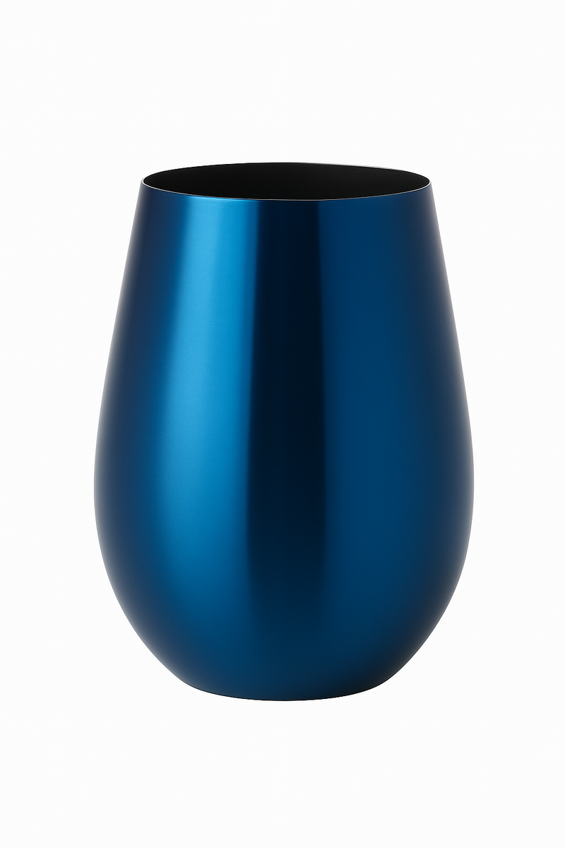 Verres a vin ronds acier inoxydable style bar