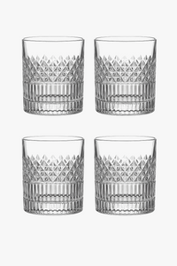 Set of 4 textured design whisky glasses