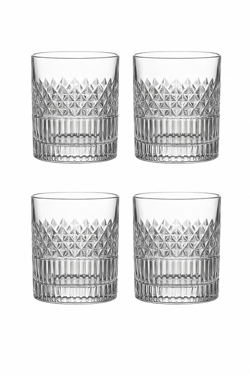 Verres a whisky lot de 4 design texture - vue 2 sur 2