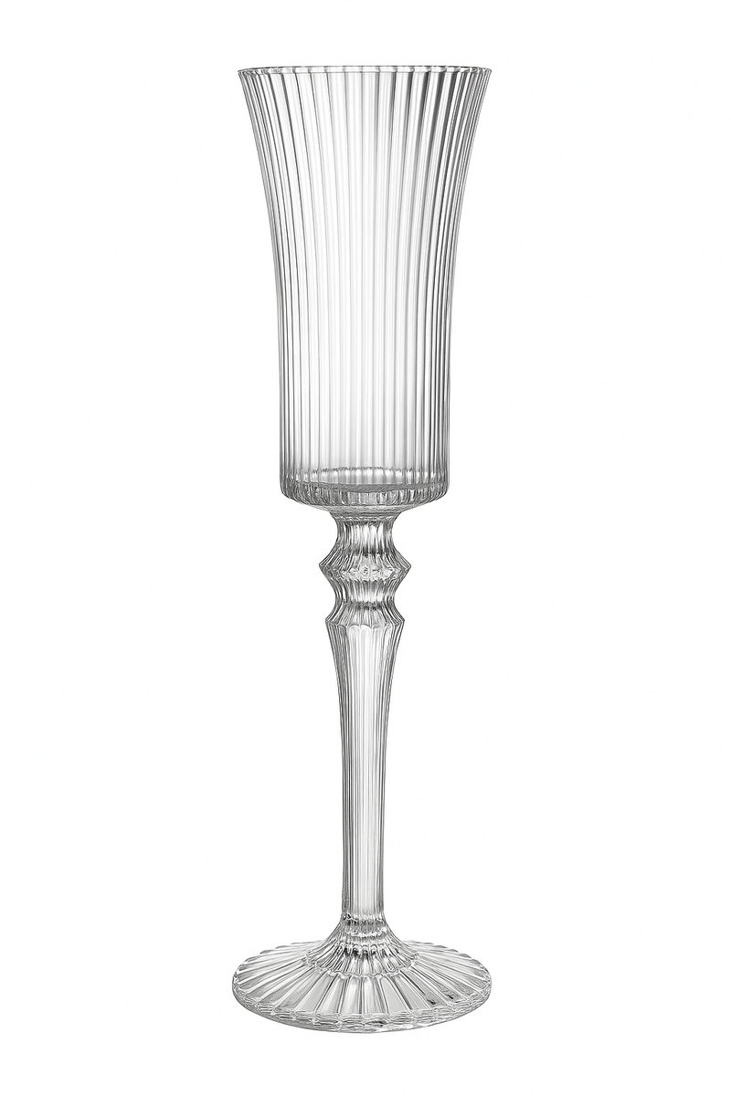 Verres champagne cristal rayures style rétro dégustation