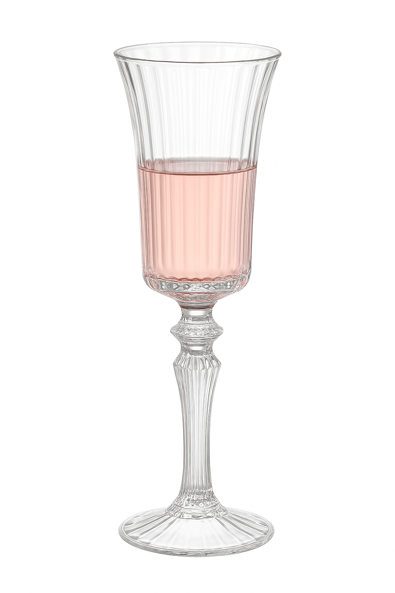 Verres champagne cristal style rétro rayures françaises